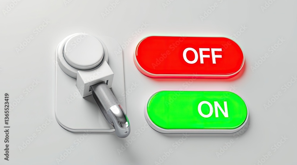 Aufkleber switch and buttons with off and on indicators illustration