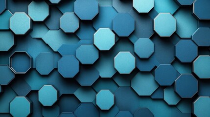 Blue Octagon Pattern Abstract Background