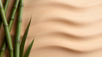 Light Tan Wood Background with Bamboo Texture