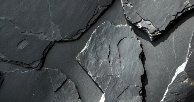 Close-up of a black slate texture backdrop, texture for wall cladding.