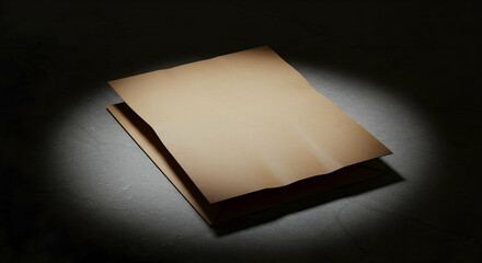 Brown Folded Paper Under Spotlight