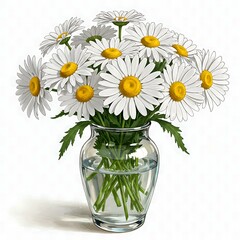 Fototapeta premium there is a vase with a bunch of white flowers in it