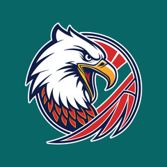 American Eagle Head Vector Illustration Emblem