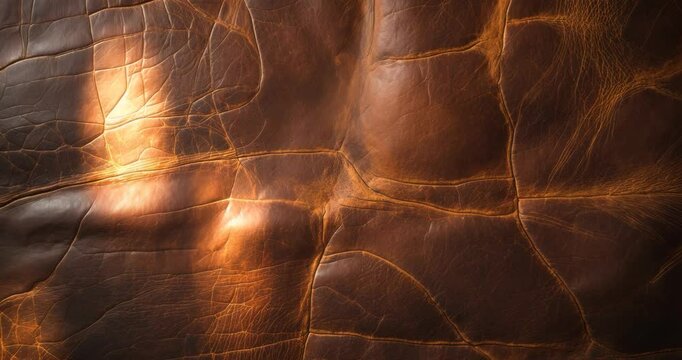 Close-Up Background of Distressed Brown Leather