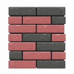 Contrasting red and gray brick wall pattern for interior and architectural design