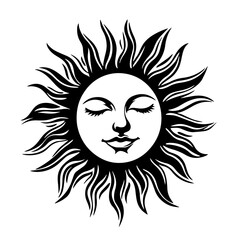 sun with face vector illustration