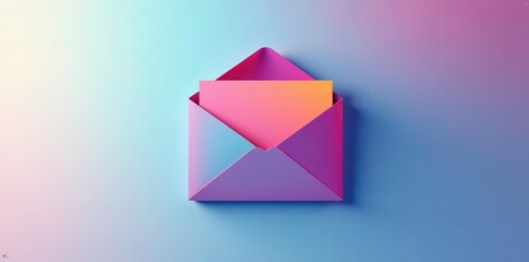 Sleek email list interface, geometric envelope icon , geometric, UI