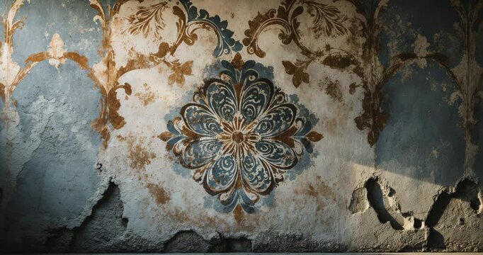 Beautiful patterns designed on a cement texture in a style.