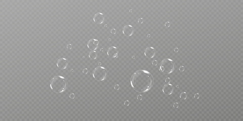 Realistic soap bubbles Flying. bubbles Flying.