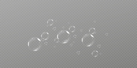 Realistic soap bubbles Flying. bubbles Flying.