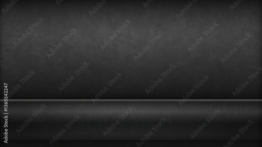 Poster empty space, featuring a minimalist design with a dark background and a flat surface that evokes a s