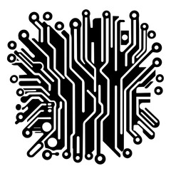 technology pattern engraving style illustration