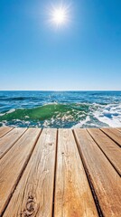 Waves crashing on wooden dock ocean view nature photography sunny day coastal landscape