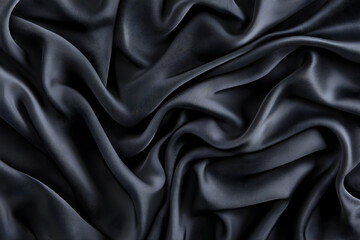 Obraz premium Dark gray fabric with elegant, flowing folds and luxurious texture