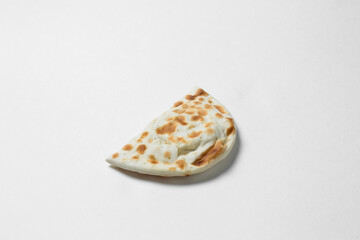Cheburek with Meat Filling on a White Background