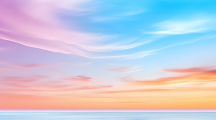 Obraz premium Dreamy pastel sunset over calm ocean