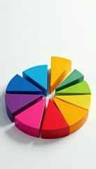 Obraz premium Colorful segmented pie chart depicting various income sources contributing to expansion , sales, money