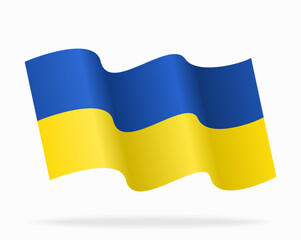 Ukrainian flag wavy background layout. Vector illustration.