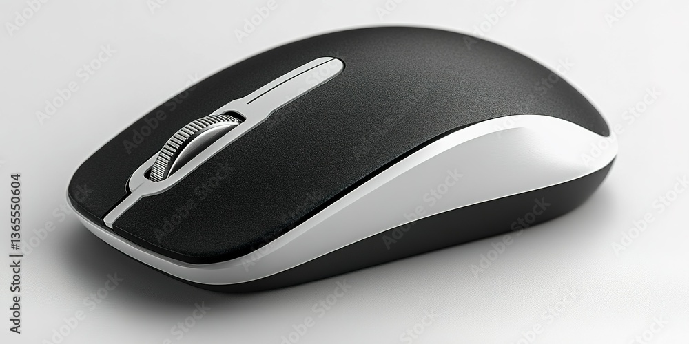 Poster wireless computer mouse with sleek design and ergonomic shape ideal for office and home use