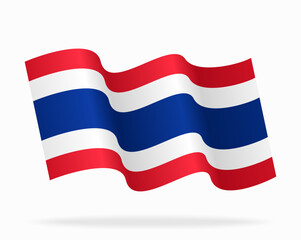 Thai flag wavy background layout. Vector illustration.