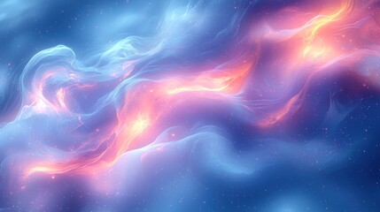 Fototapeta premium Celestial Nebula: A Dreamlike Cosmic Dance of Light and Color