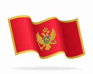 Montenegrin flag wavy background layout. Vector illustration.