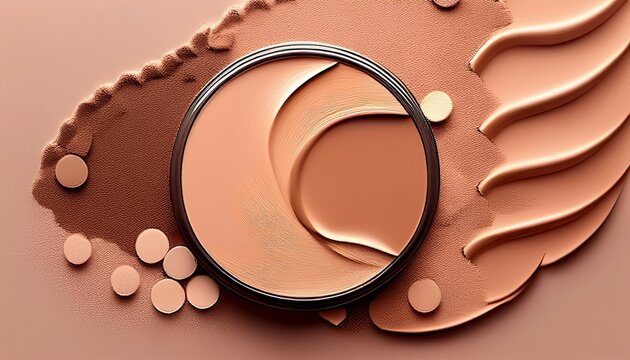 make up foundation texture as circle shape design beauty product and cosmetics makeup blush eyeshadow powder as abstract luxury cosmetic background art