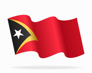 East Timor flag wavy background layout. Vector illustration.
