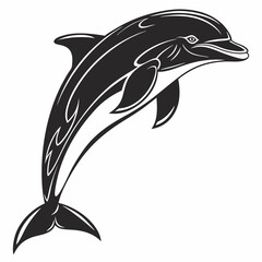 bottlenose dolphin silhouette black vector