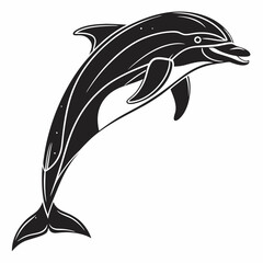 bottlenose dolphin silhouette black vector