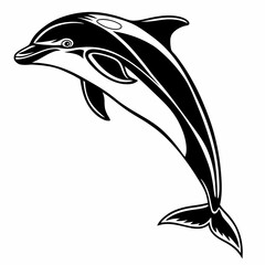bottlenose dolphin silhouette black vector