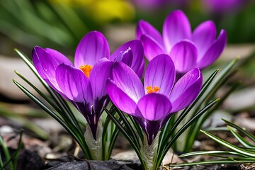 Spring Crocuses in Garden (1)
