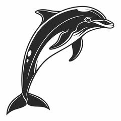 bottlenose dolphin silhouette black vector