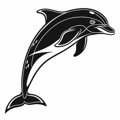 bottlenose dolphin silhouette black vector