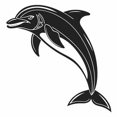 bottlenose dolphin silhouette black vector