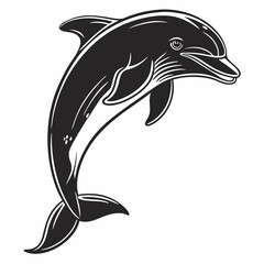 bottlenose dolphin silhouette black vector