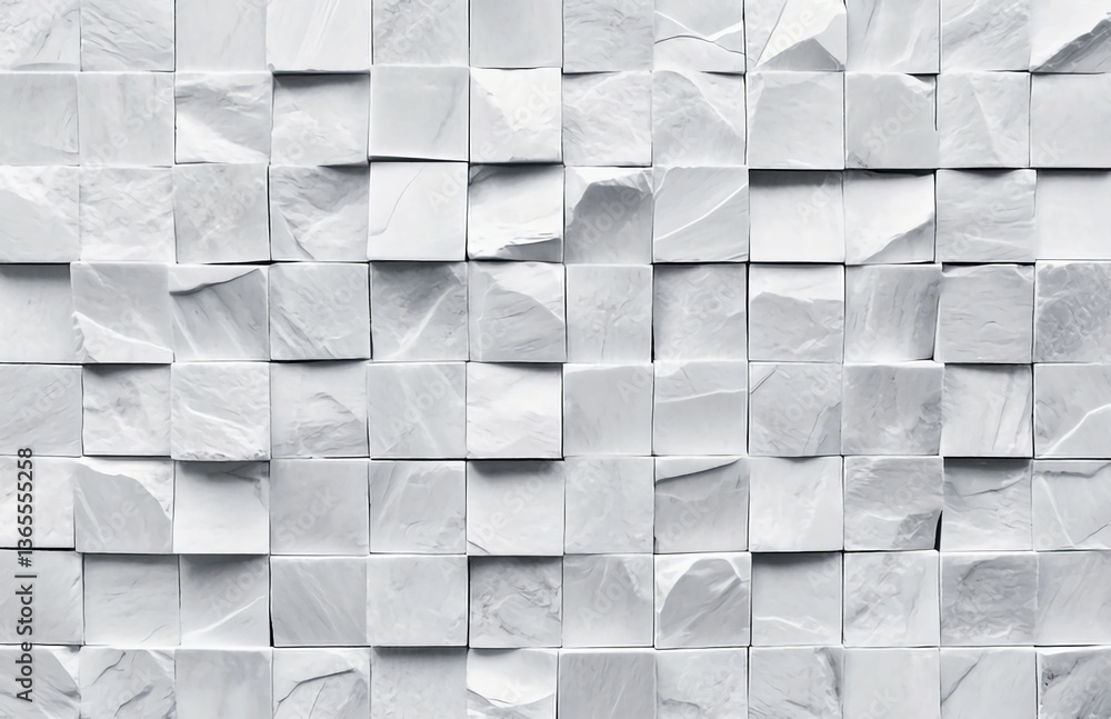 Poster white textured cube pattern background with a subtle and elegant three dimensional effect design wal
