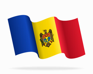 Moldovan flag wavy background layout. Vector illustration.