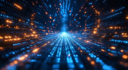 Obraz premium Abstract Data Stream Visualizing Information Flowing Through a Digital Tunnel