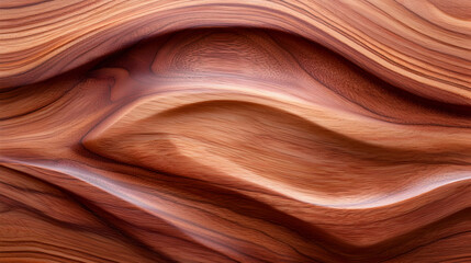 Obraz premium Rich Polished Mahogany Wood Background with Wave Pattern