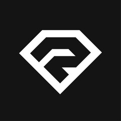 Letter R logo design vector template with black background