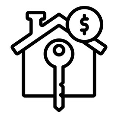 Rental Return Vector Line Icon Design