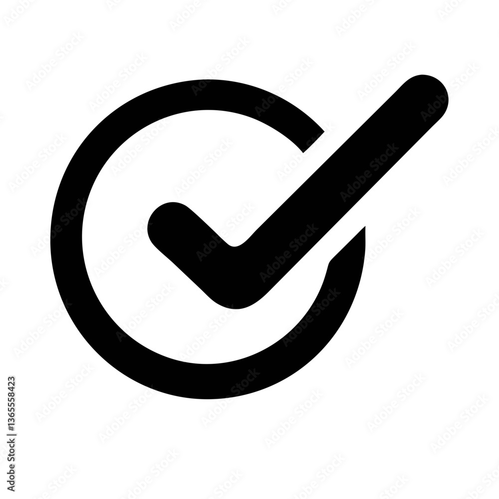 Poster a simple checkmark in a circle, representing validation or approval