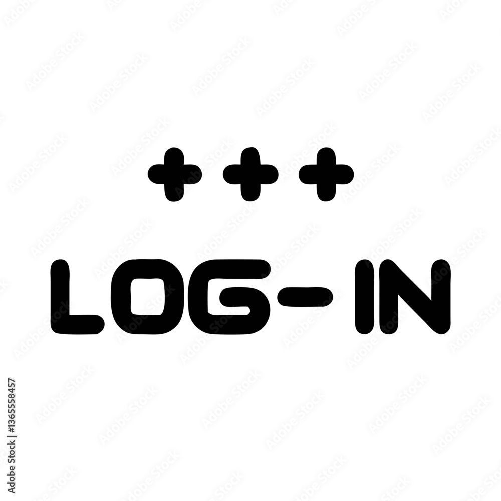 Poster simple and clear image features a log-in graphic