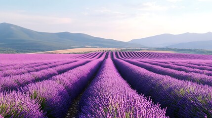 Serene Lavender Fields in Provence, France
