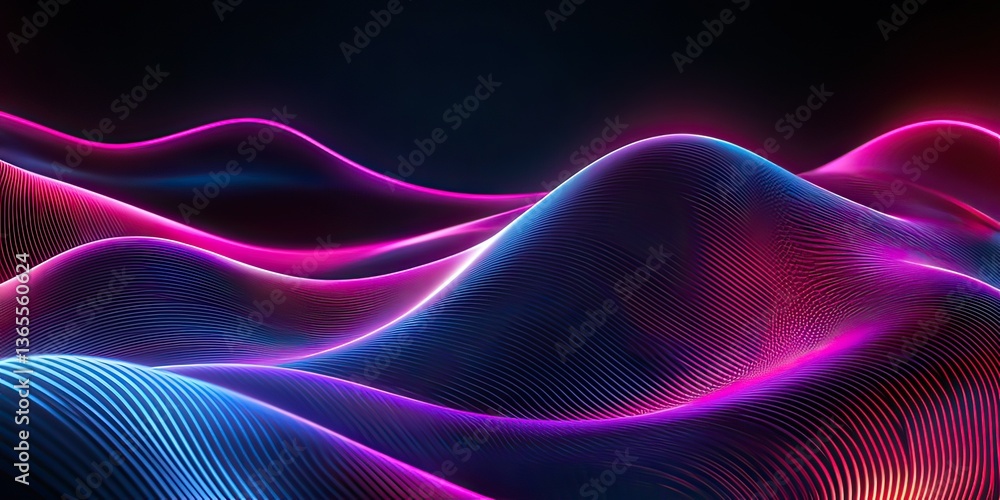 Poster abstract glowing waves with dynamic colors and a modern artistic touch, created by ai generated