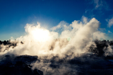 Obraz premium Steam emitting from a hot spring