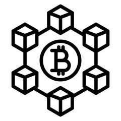 Distributed Ledger Vector Line Icon Design