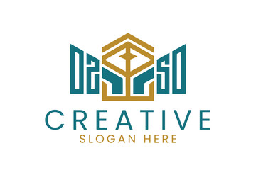 Abstract creative logo design company modern geometric shape business professional art