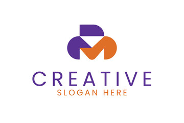Abstract dm logo design modern creative business brand identity company graphic